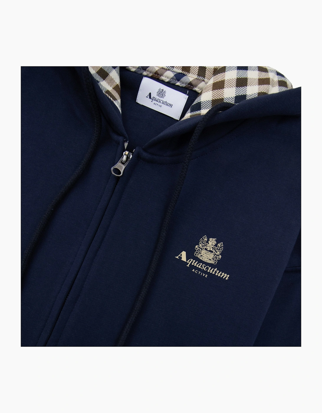 Aquascutum Small Logo Full Zipped Hoodie Navy 11