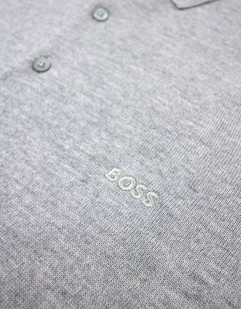 Hugo Boss Bono-l Embroidered Logo Knitted Polo Grey 041