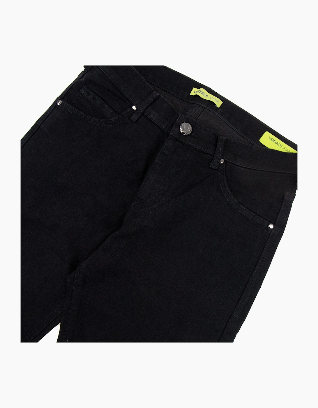 Versace Jeans Slim Fit Round Logo Jean Black