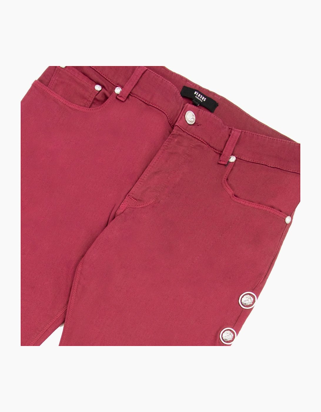 versace versus Rosso Five Pocket Jeans Burgundy