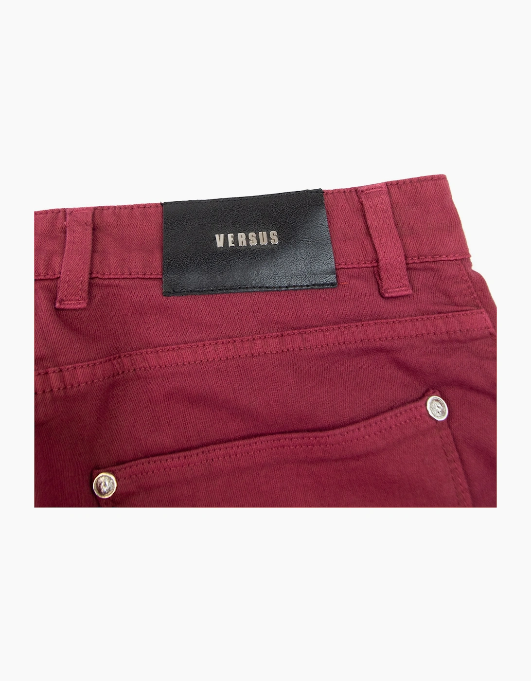 versace versus Rosso Five Pocket Jeans Burgundy