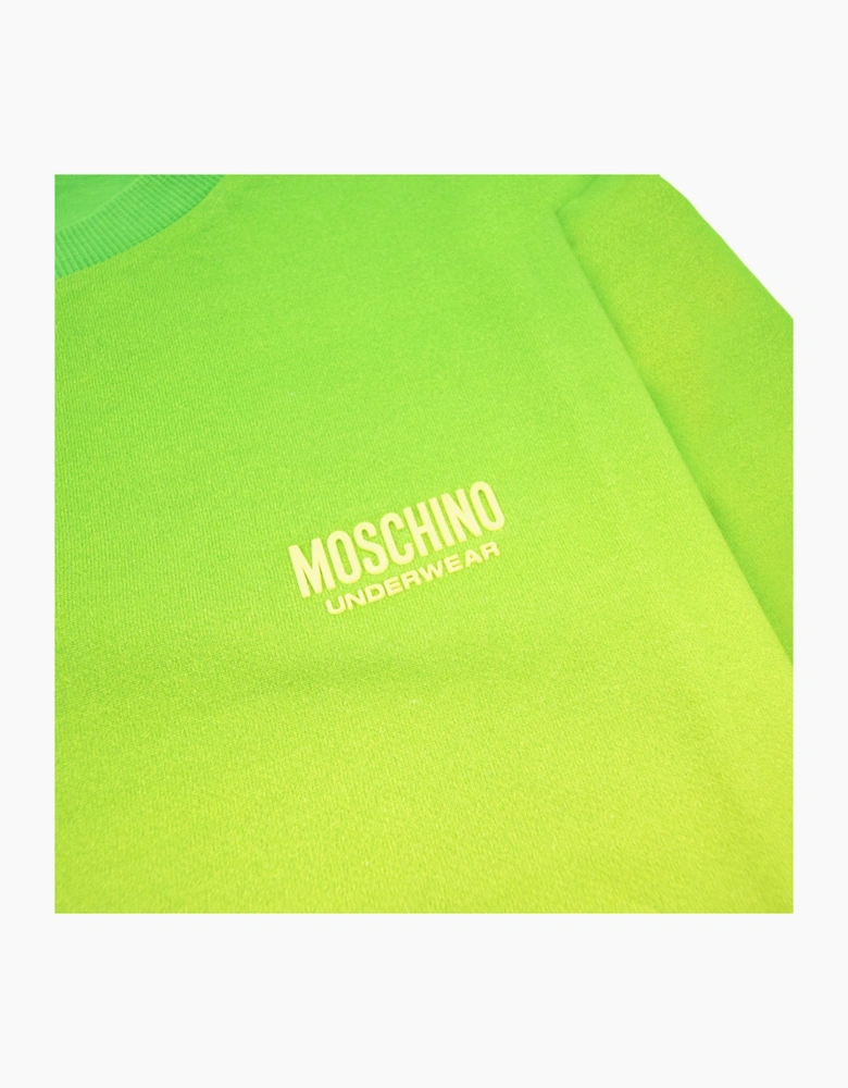 Moschino Underwear Pocket Tape Logo Sweatshirt Green/yellow