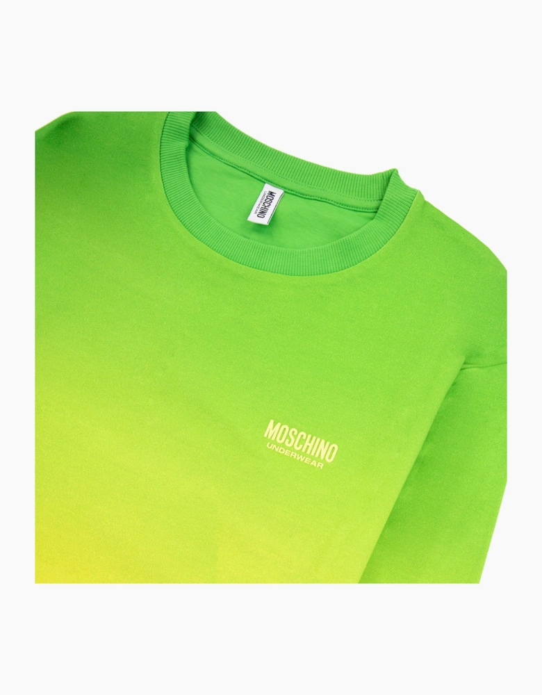 Moschino Underwear Pocket Tape Logo Sweatshirt Green/yellow