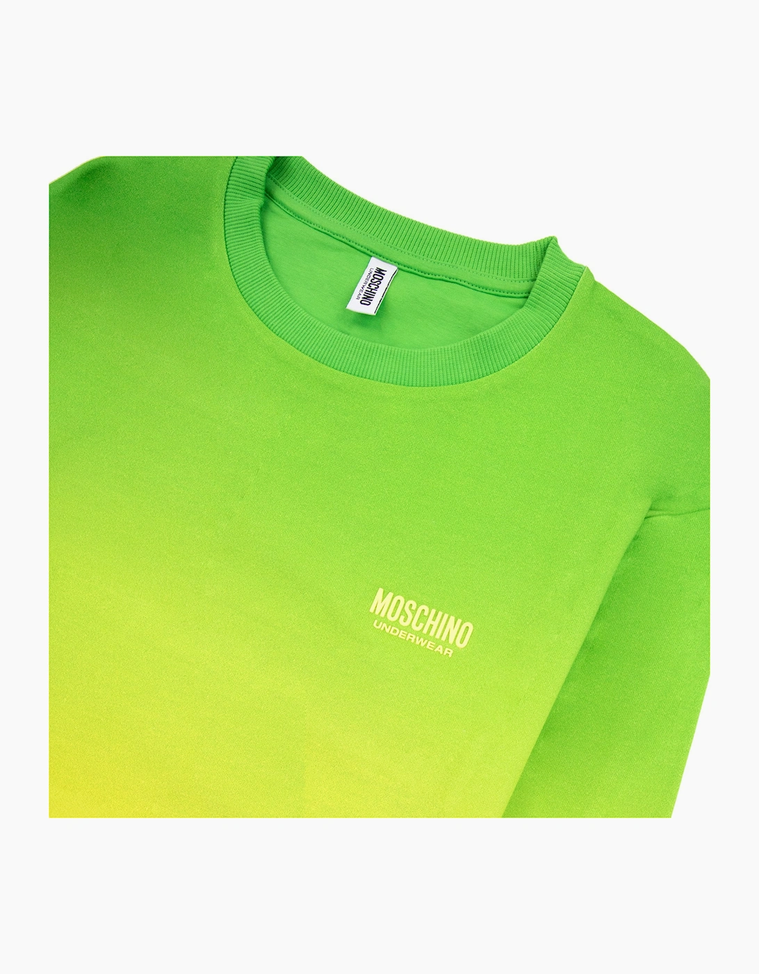 Moschino Underwear Pocket Tape Logo Sweatshirt Green/yellow