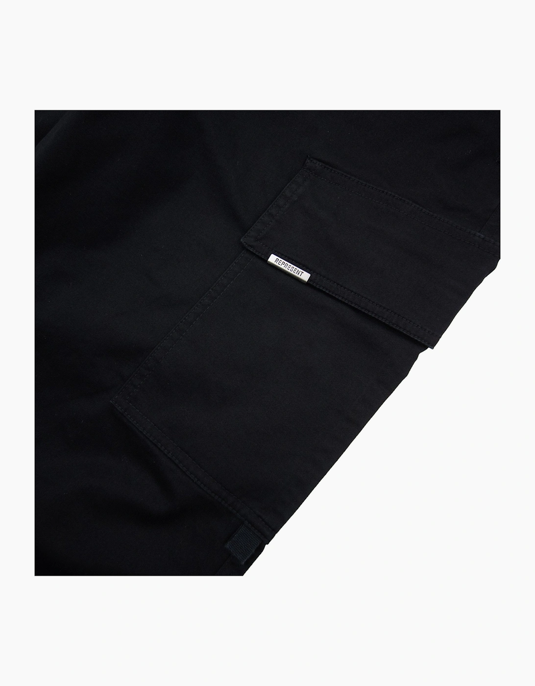 Represent Cuffed Cargo Pants Black