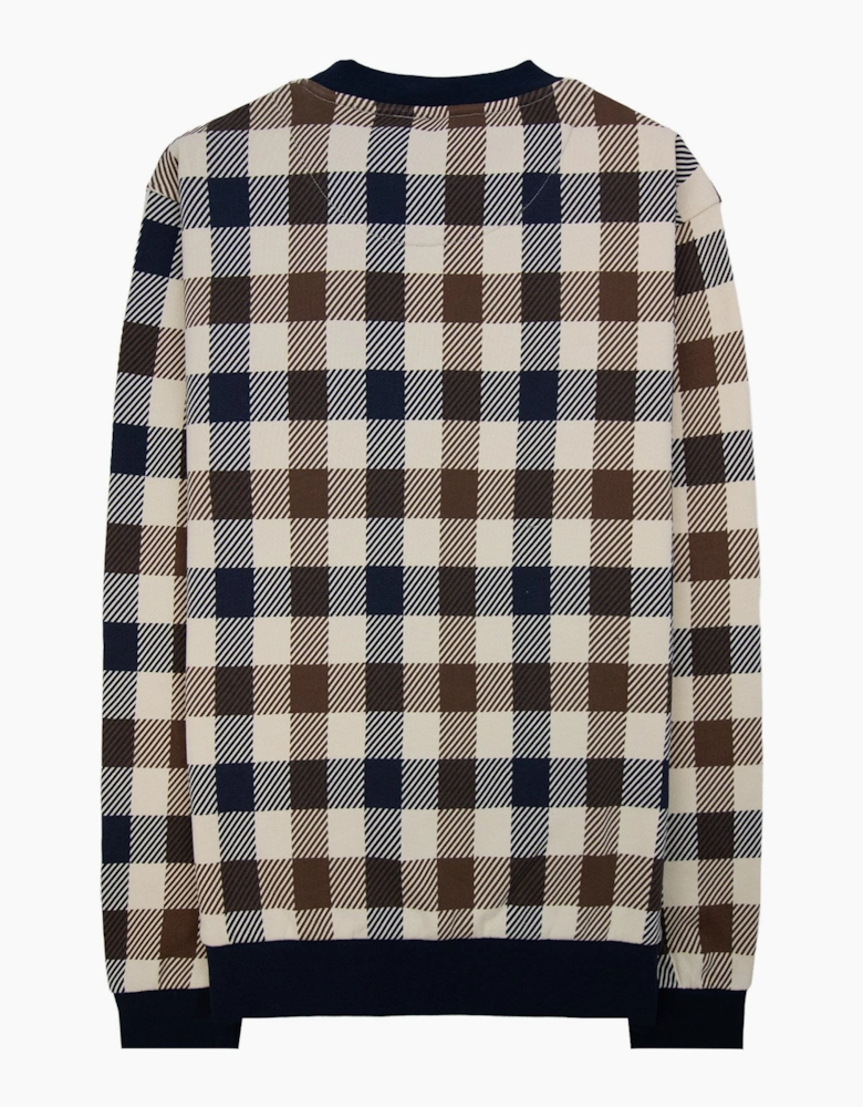 Aquascutum Iconic Pocket Fleece Sweatshirt Macro Club Check 30