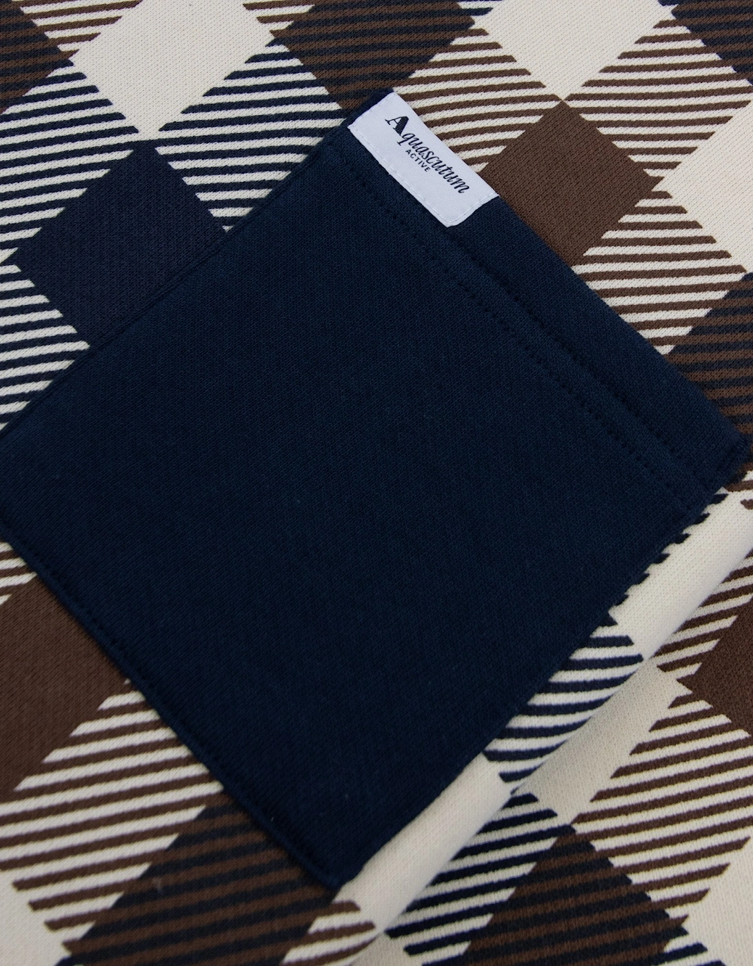 Aquascutum Iconic Pocket Fleece Sweatshirt Macro Club Check 30
