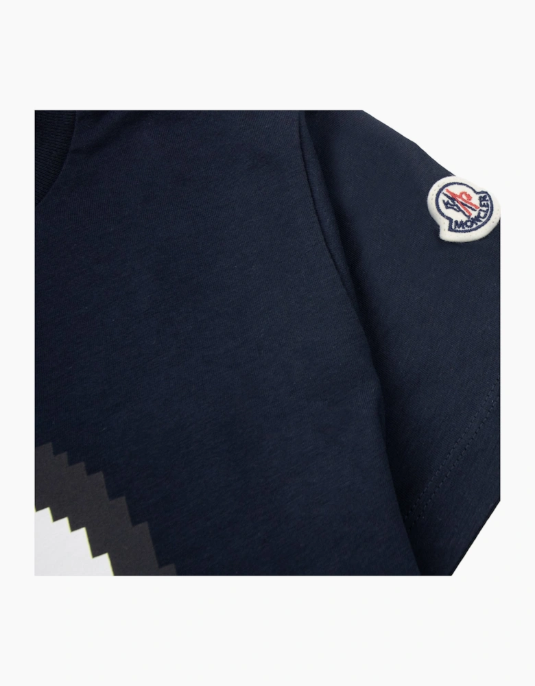 Moncler Junior Logo Motive T Shirt Navy 778