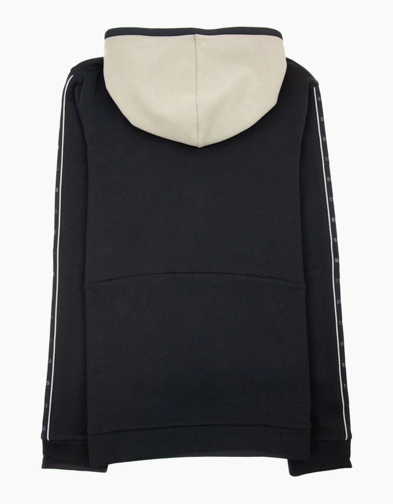 Hugo Boss Saggy 1 Arm Stripe Logo Zip Up Hoodie Black 001