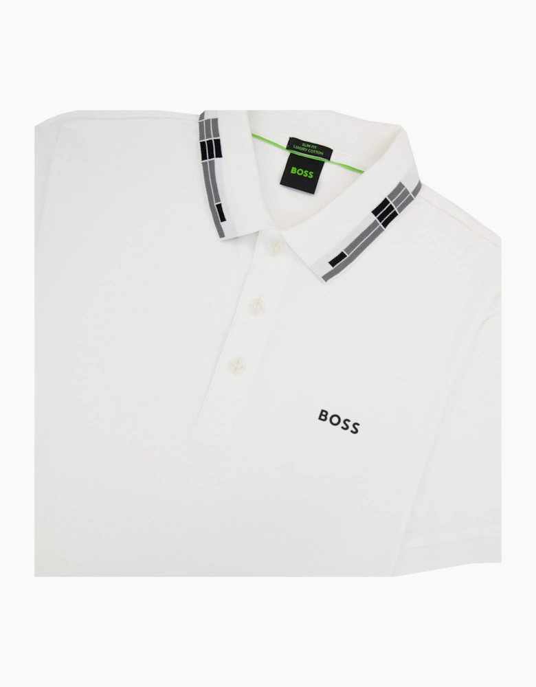 Hugo Boss Paule Slim Fit Laxury Cotton Polo White 100