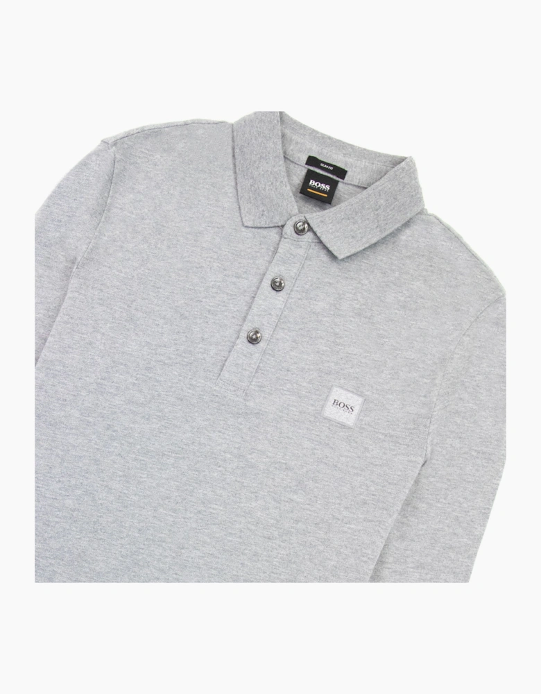 Hugo Boss Passerby L/s Patch Logo Polo Light Grey