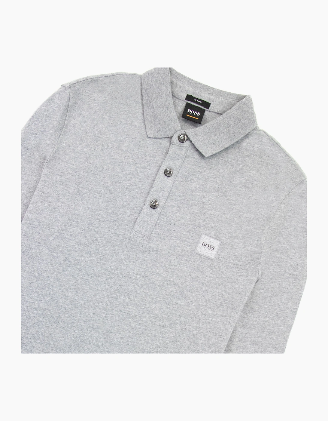 Hugo Boss Passerby L/s Patch Logo Polo Light Grey