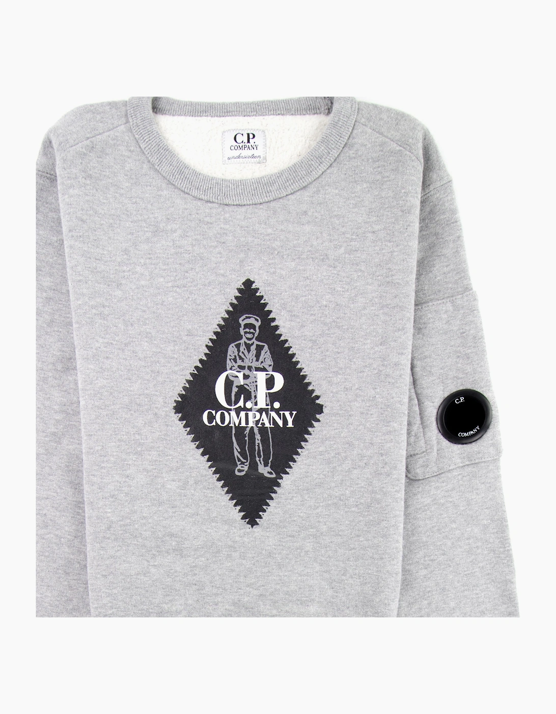 C.P. Company Undersixteen Diamond Logo Lens Sweatshirt Grey M93