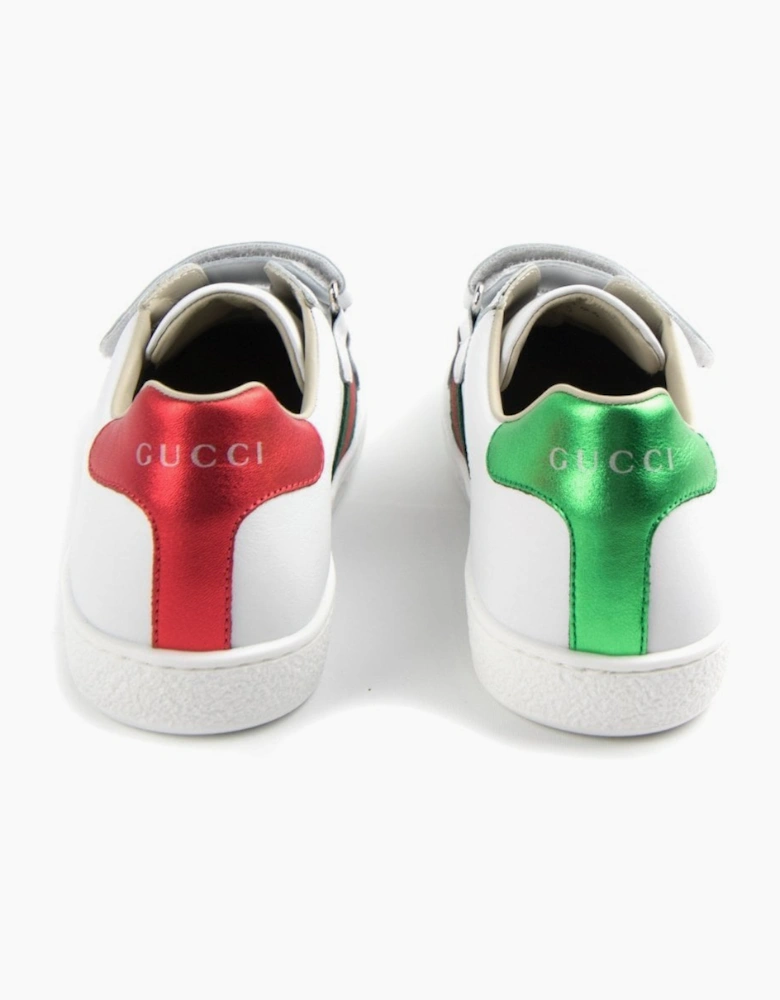 Gucci Junior Ace Leather Sneaker White 9085