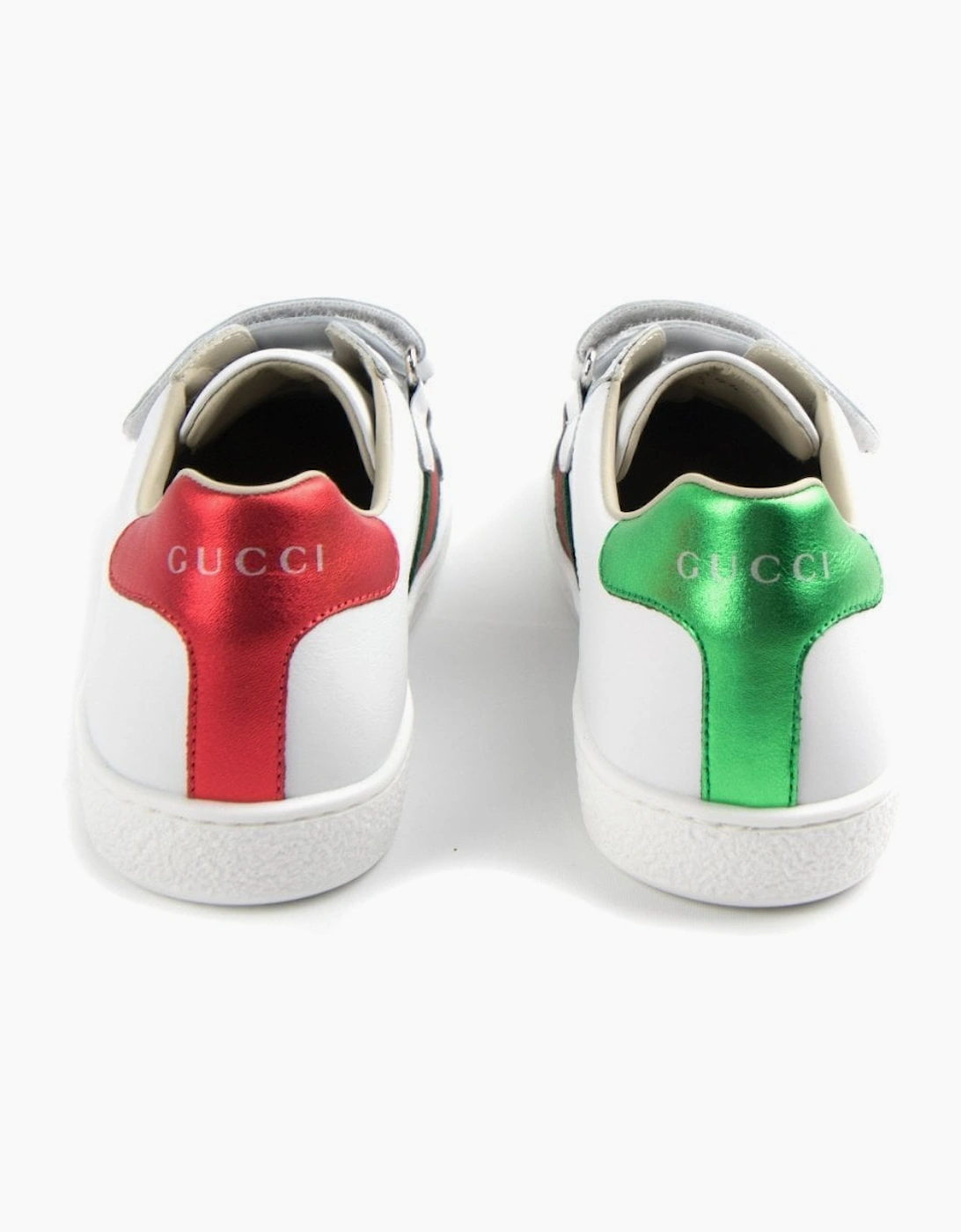 Gucci Junior Ace Leather Sneaker White 9085