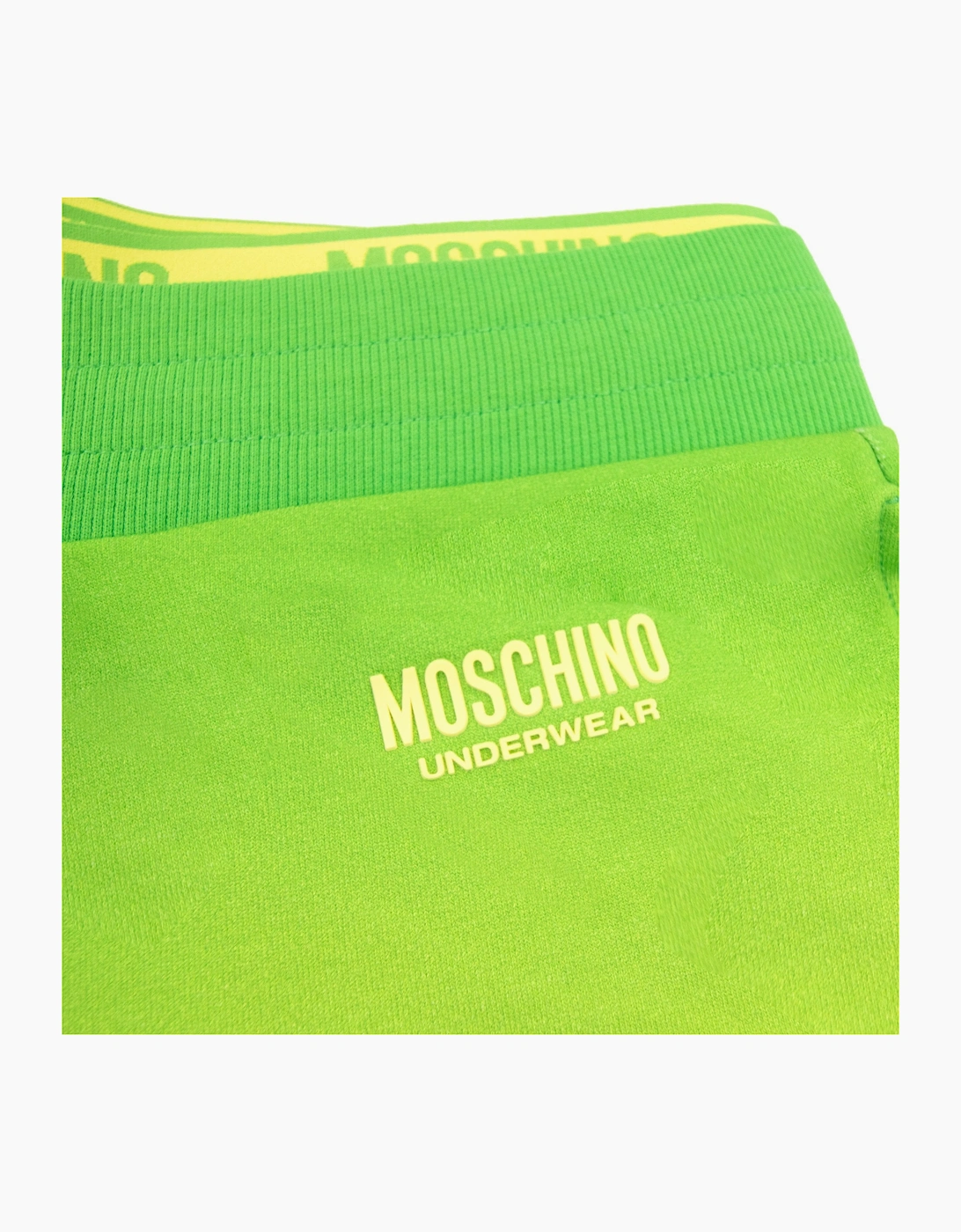 Moschino Underwear Waist Band Logo Bermuda Shorts Green/yellow