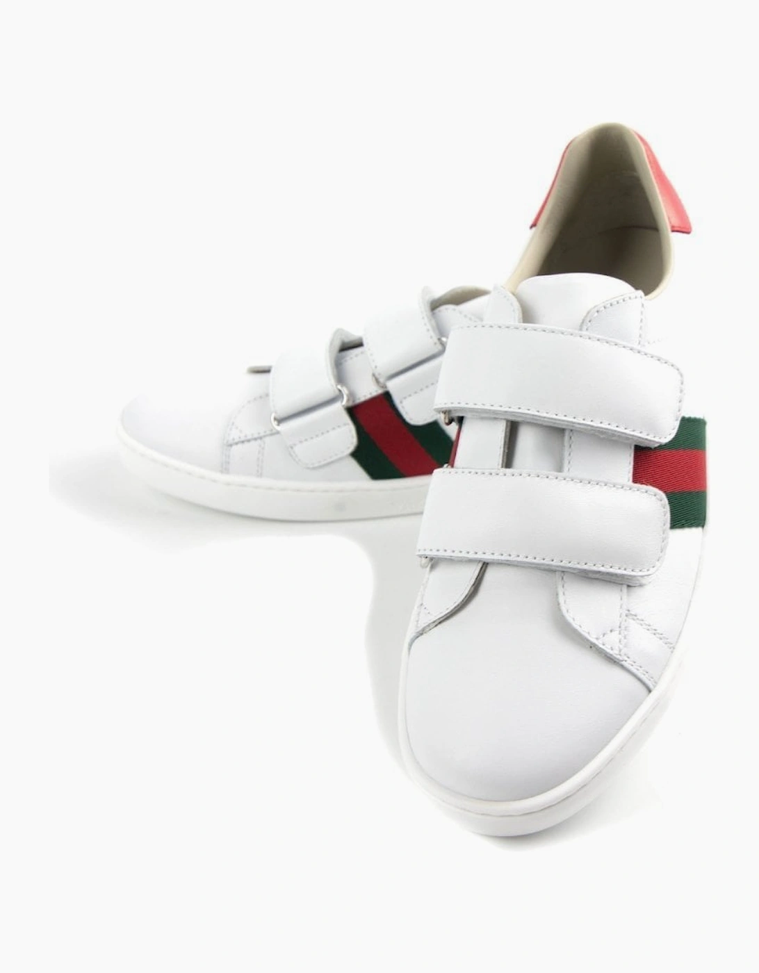 Gucci Junior Ace Leather Sneaker White 9085