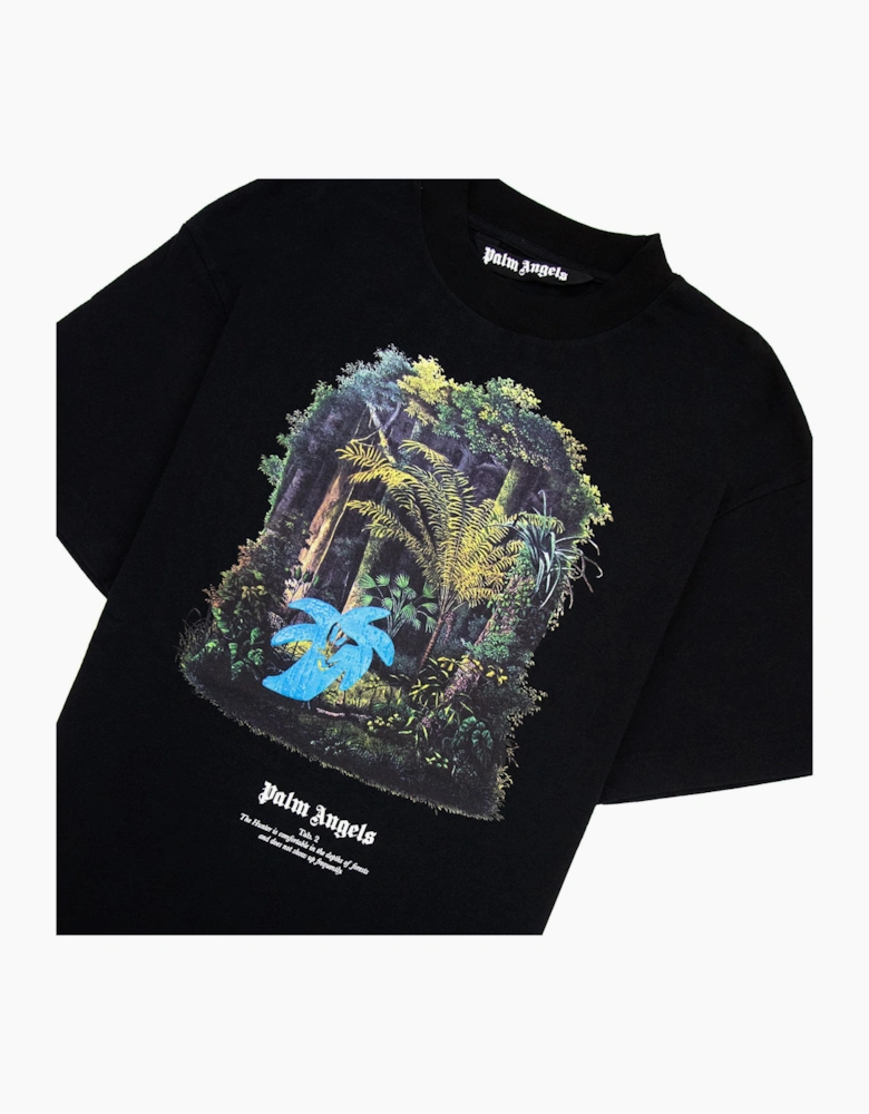 Palm Angels Hunting In The Forest T Shirt Black/light Blue