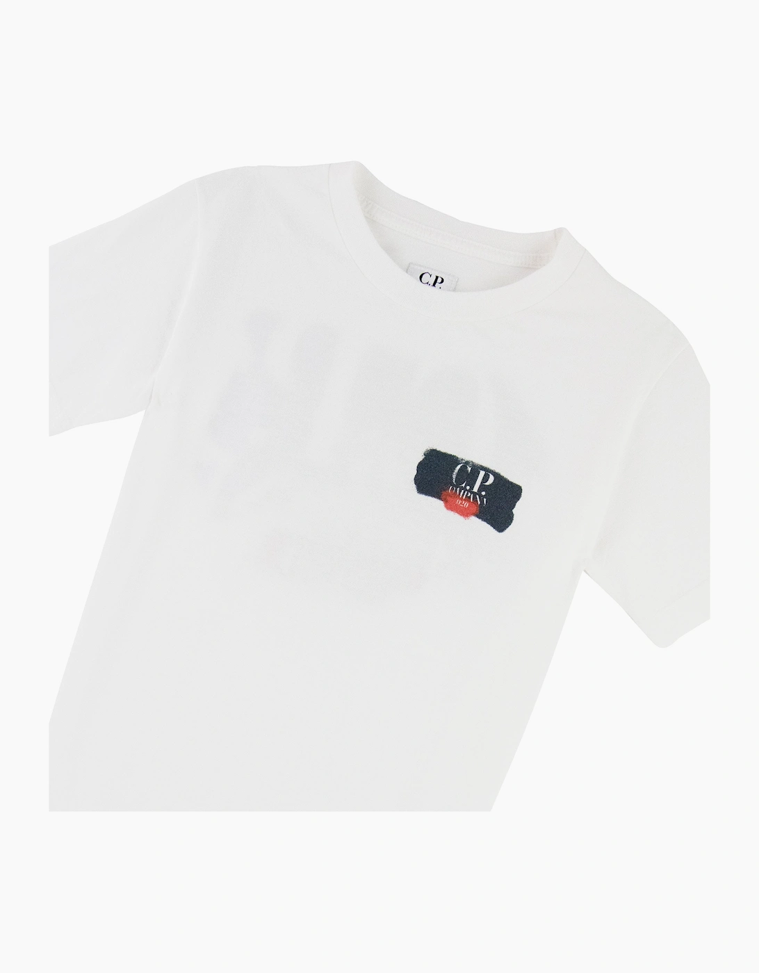 C.P. Company Undersixteen Spray Logo T Shirt White 103