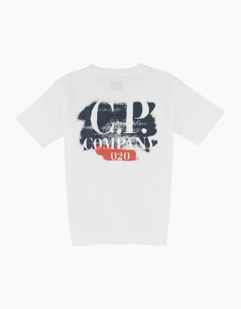 C.P. Company Undersixteen Spray Logo T Shirt White 103
