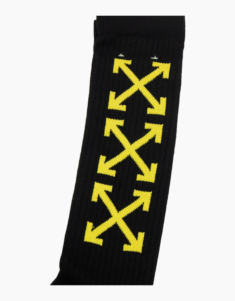 Off White Off-white Arrow Medium Bookish Socks Black/yellow
