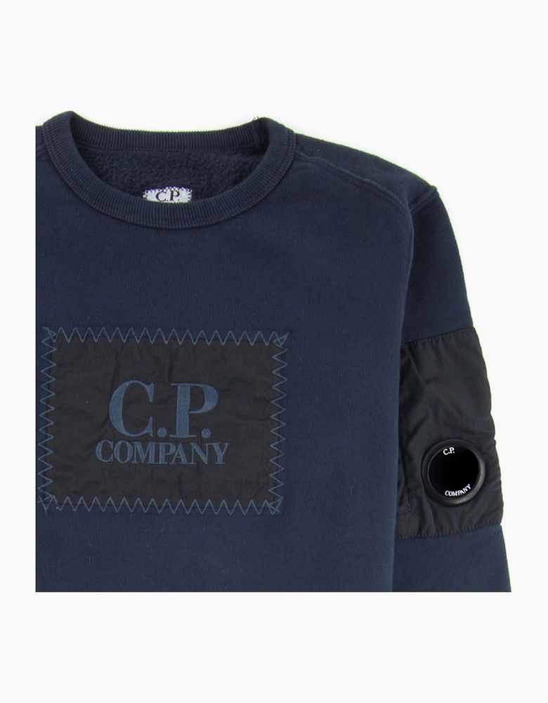 C.P Company Undersixteen Lens Fleece Patch Sweatshirt Navy 888