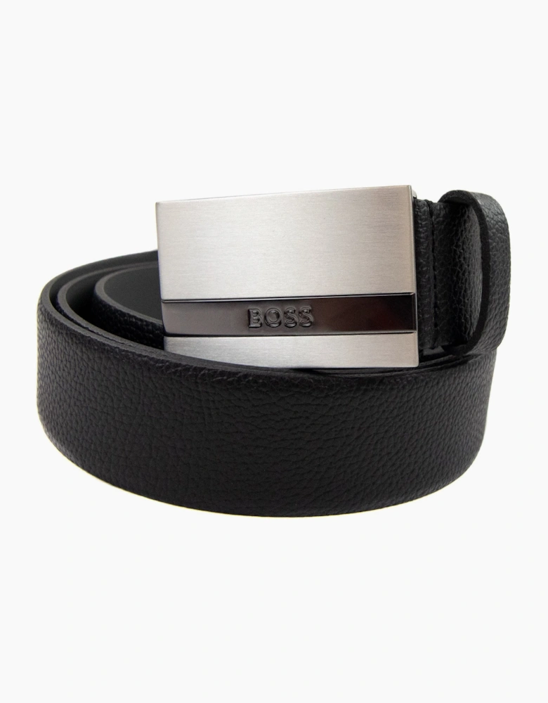 Hugo Boss Baxton Engraved Plaque Buckle Black 001