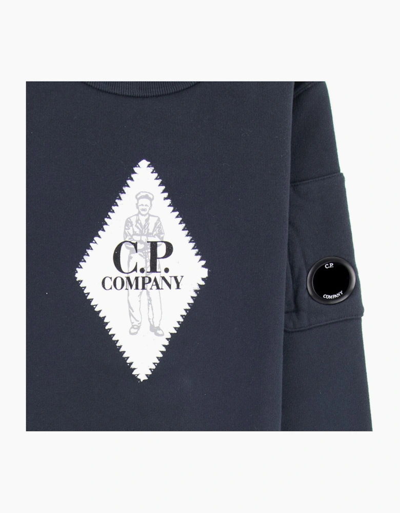 C.P. Company Undersixteen Diamond Logo Lens Sweatshirt Navy 888