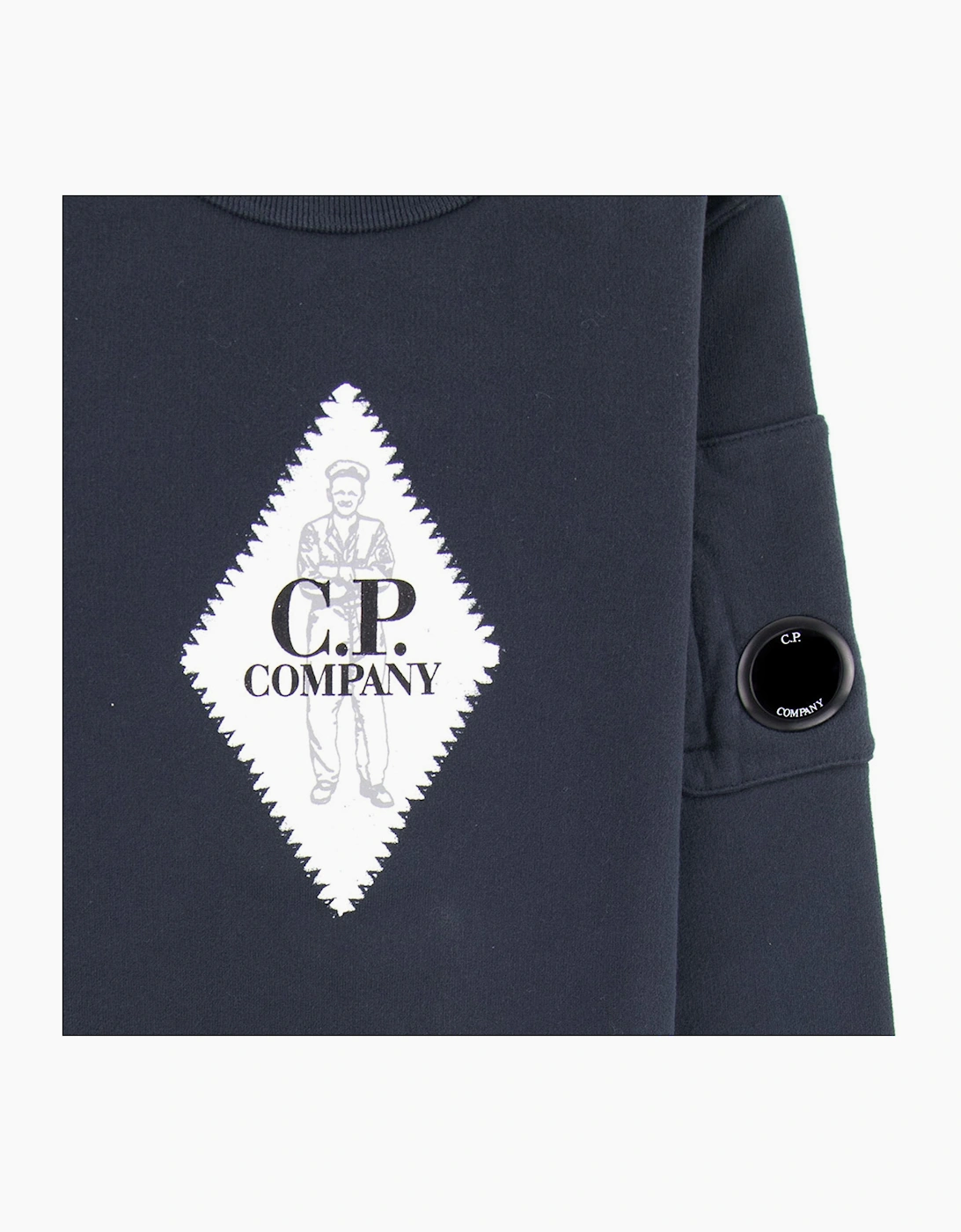 C.P. Company Undersixteen Diamond Logo Lens Sweatshirt Navy 888