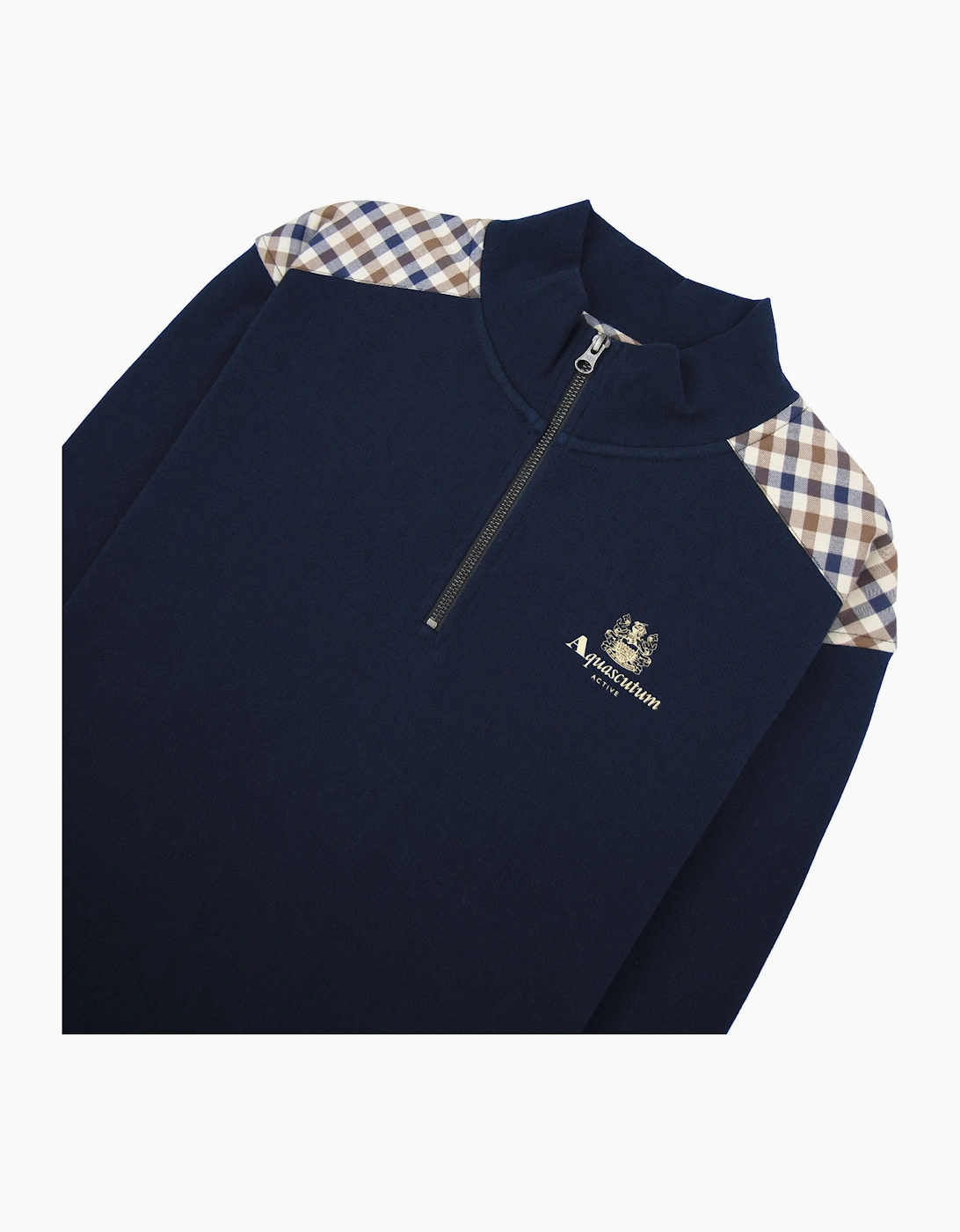 Aquascutum Cc Shoulder 1/4 Zip Sweatshirt Navy 11