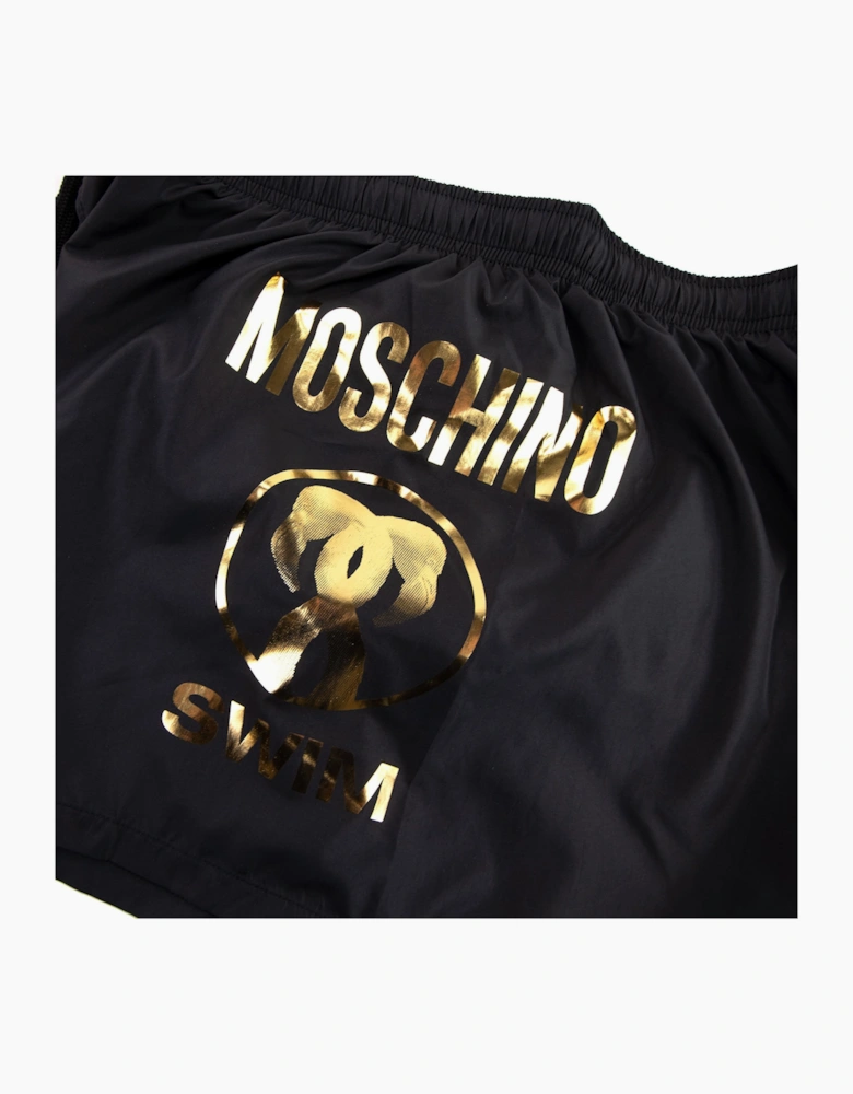 Moschino Underwear Swim Gold Foil Trunks Black