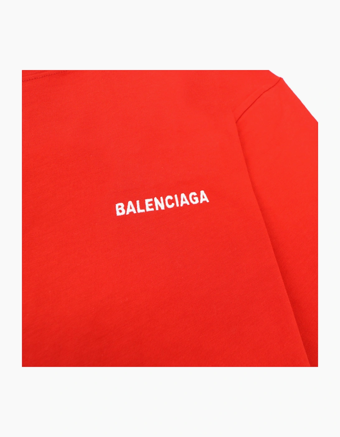 Balenciaga Logo Crewneck T Shirt Red/white