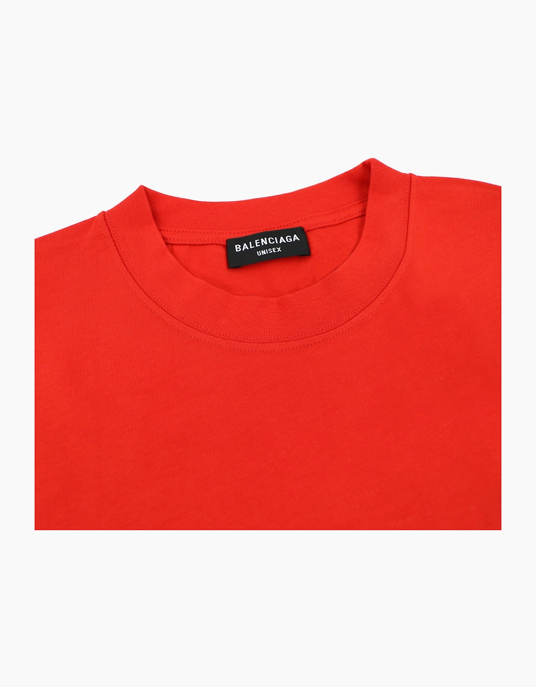Balenciaga Logo Crewneck T Shirt Red/white