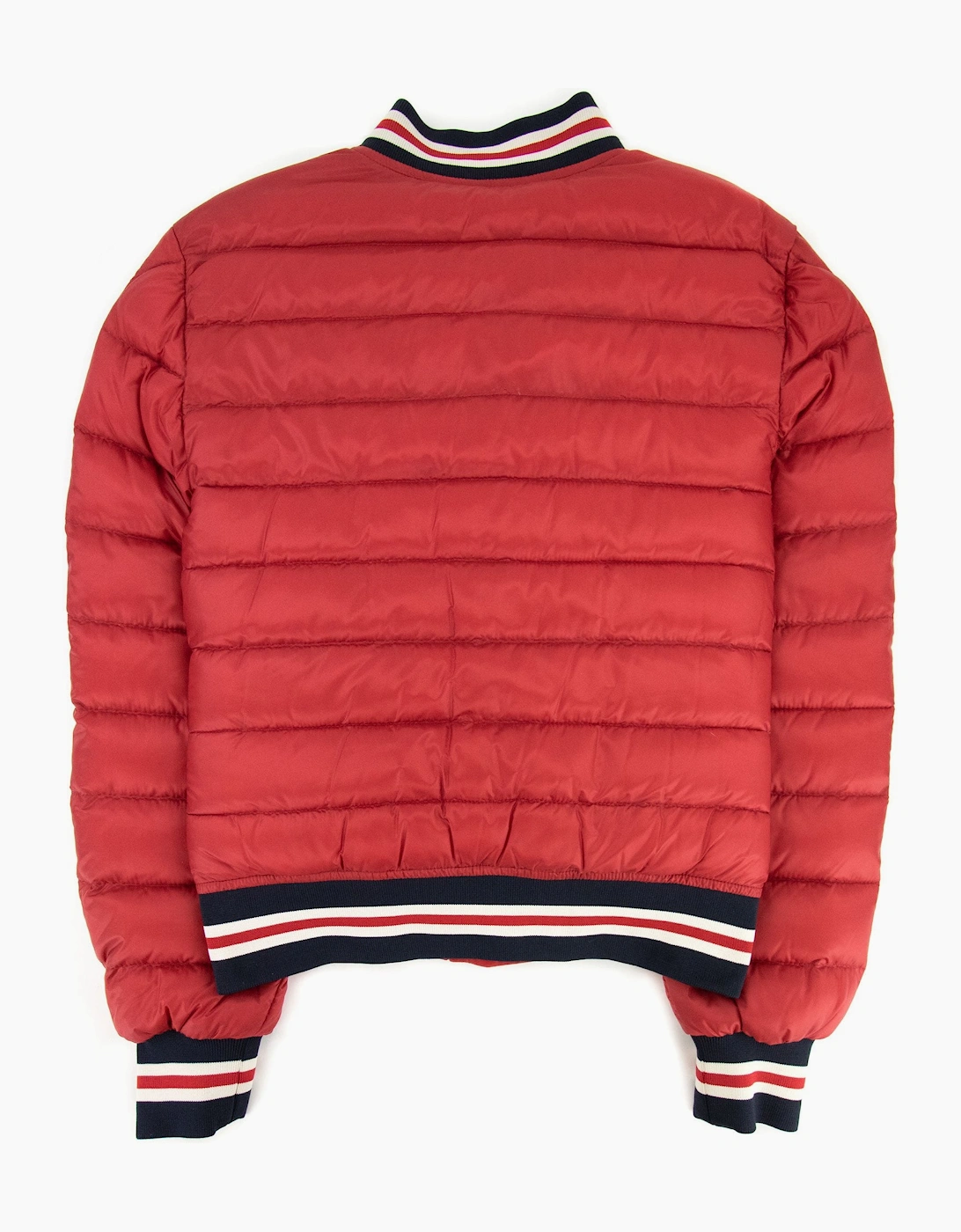 Moncler Junior Corbiac Embossed Logo Bomber Jacket Red