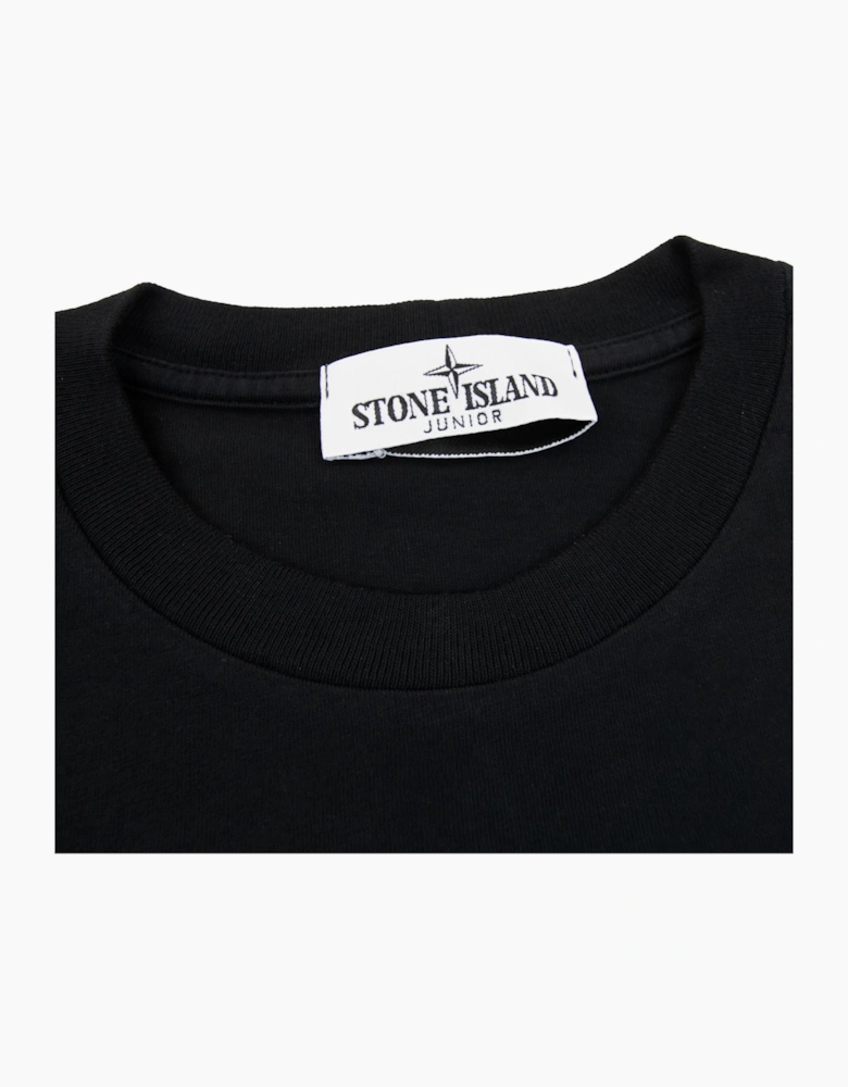 Stone Island Junior 21071 30/1 Starfish Two Print T Shirt Black V0029