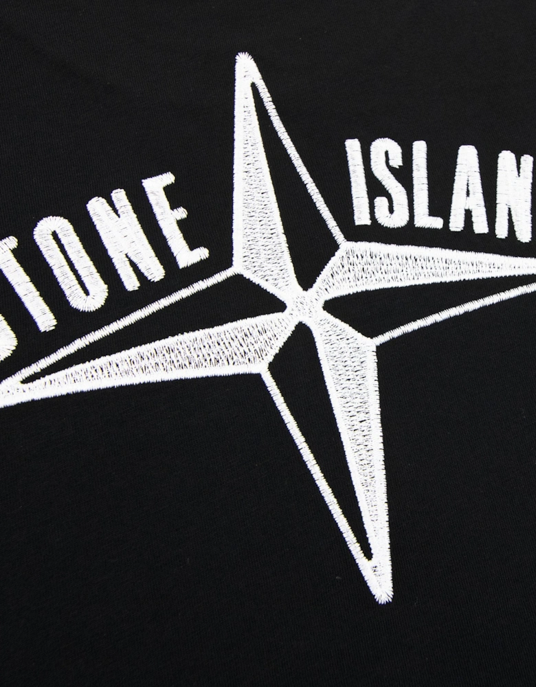 Stone Island Junior 21071 30/1 Starfish Two Print T Shirt Black V0029