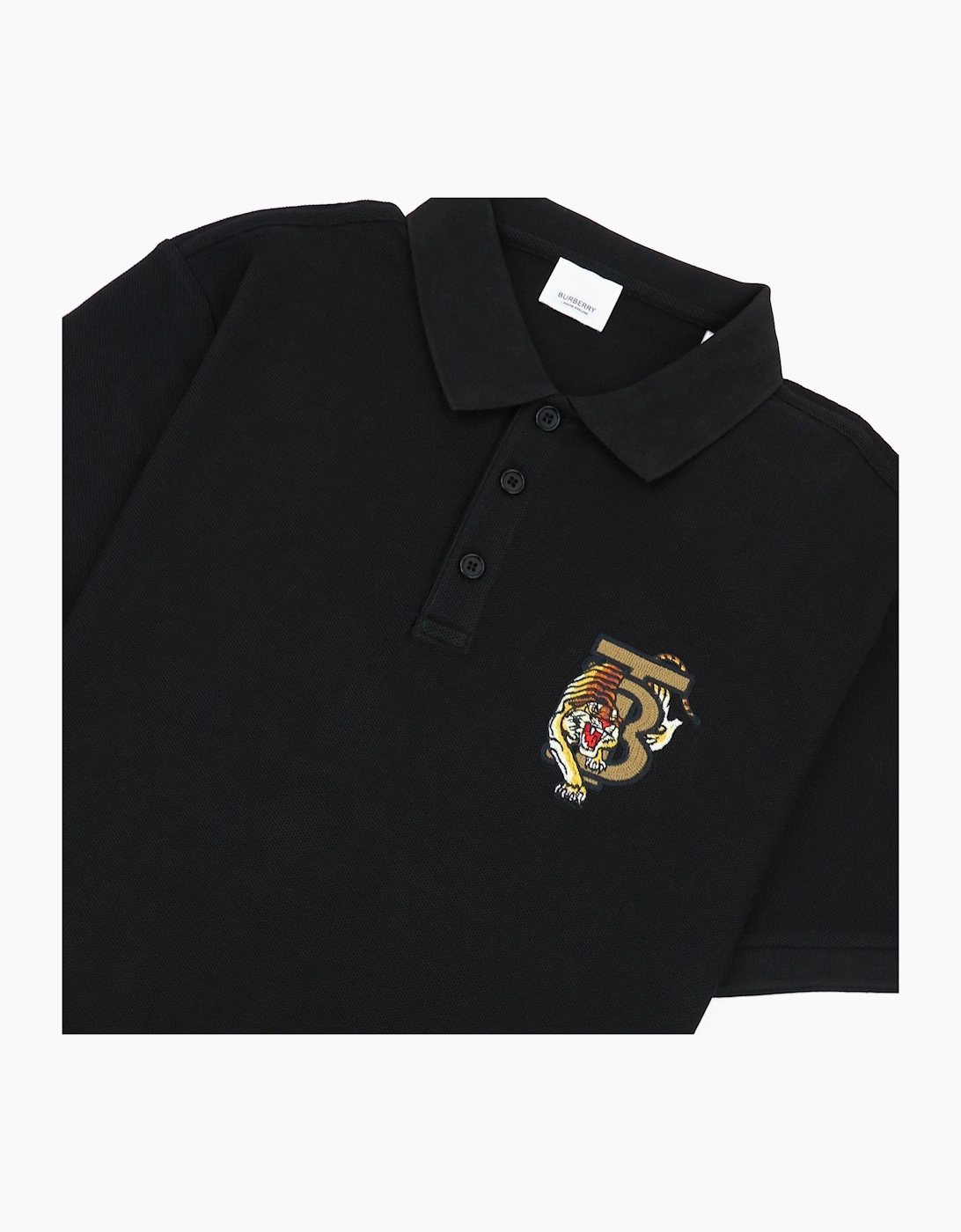 Burberry Cotton Tb Tiger Polo Shirt Black