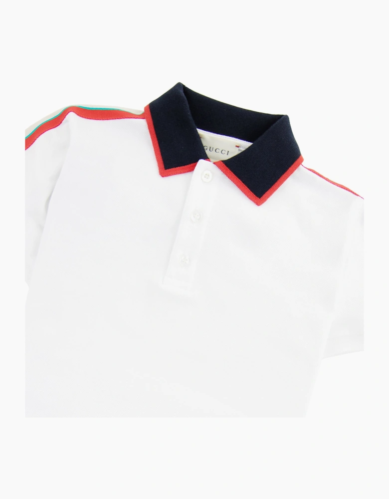 Gucci Junior Arm Logo Polo Shirt White