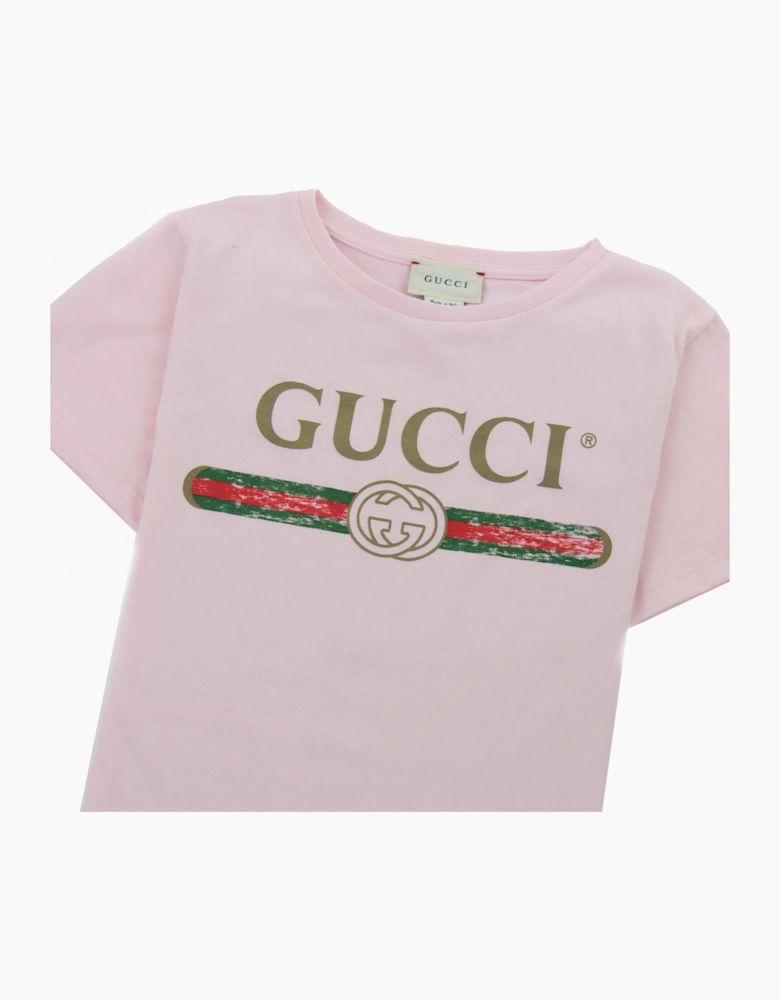 Gucci Junior Logo T-shirt 5861 Pink