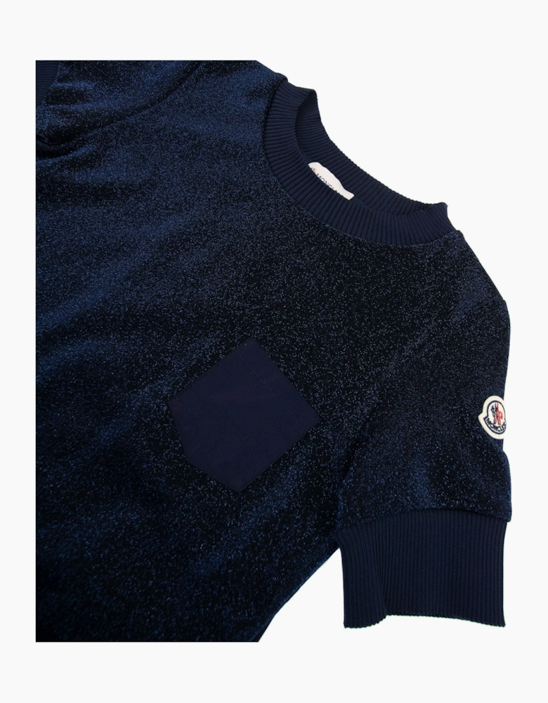 Moncler Junior Abito Shiny Dress Navy