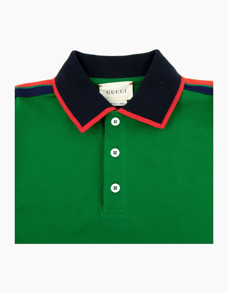 Gucci Junior Arm Logo Polo Shirt Green