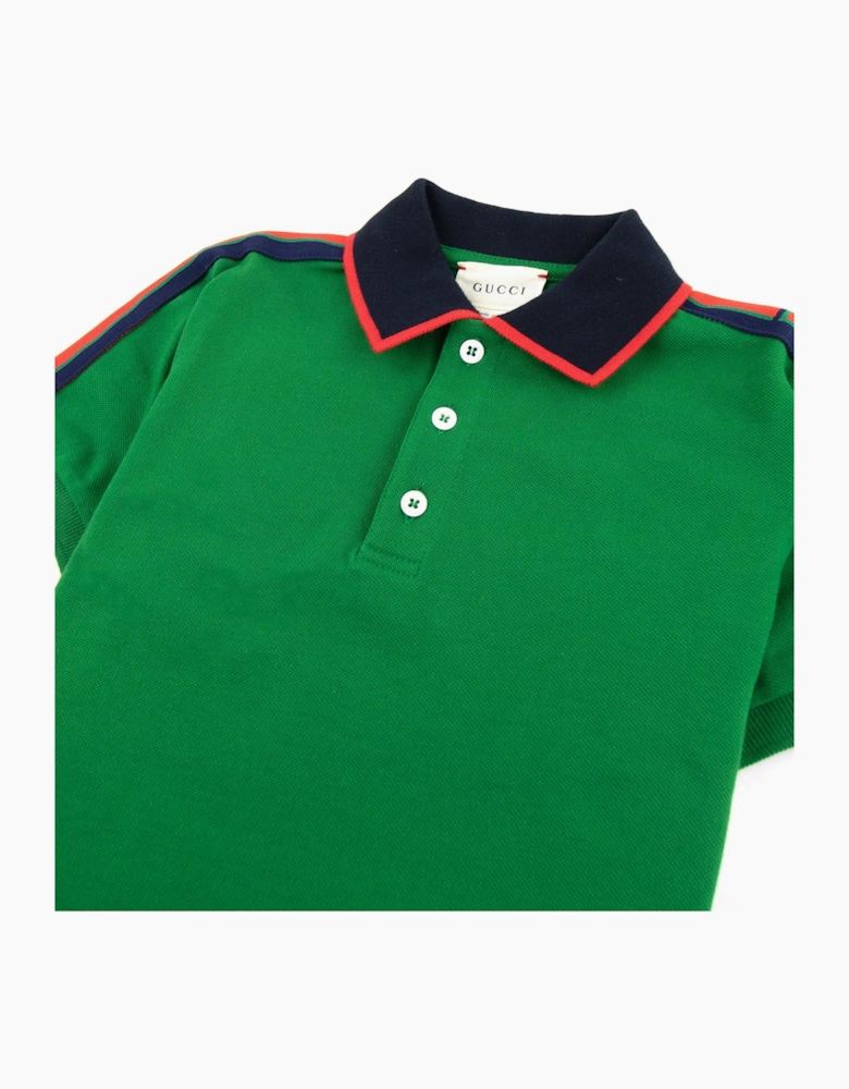 Gucci Junior Arm Logo Polo Shirt Green