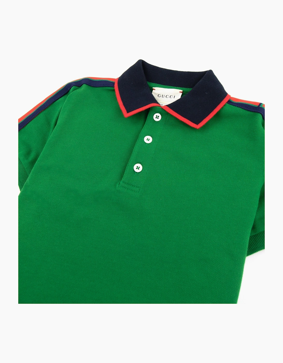 Gucci Junior Arm Logo Polo Shirt Green