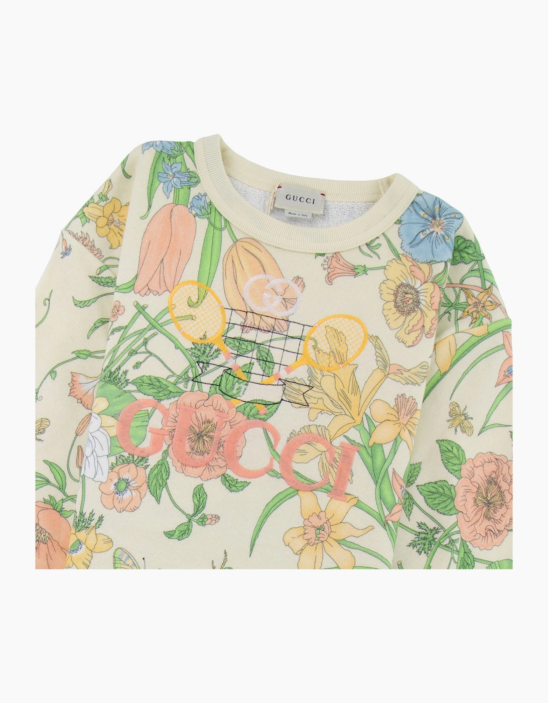 Gucci Junior Gucci Tennis Flower Sweatshirt Cream
