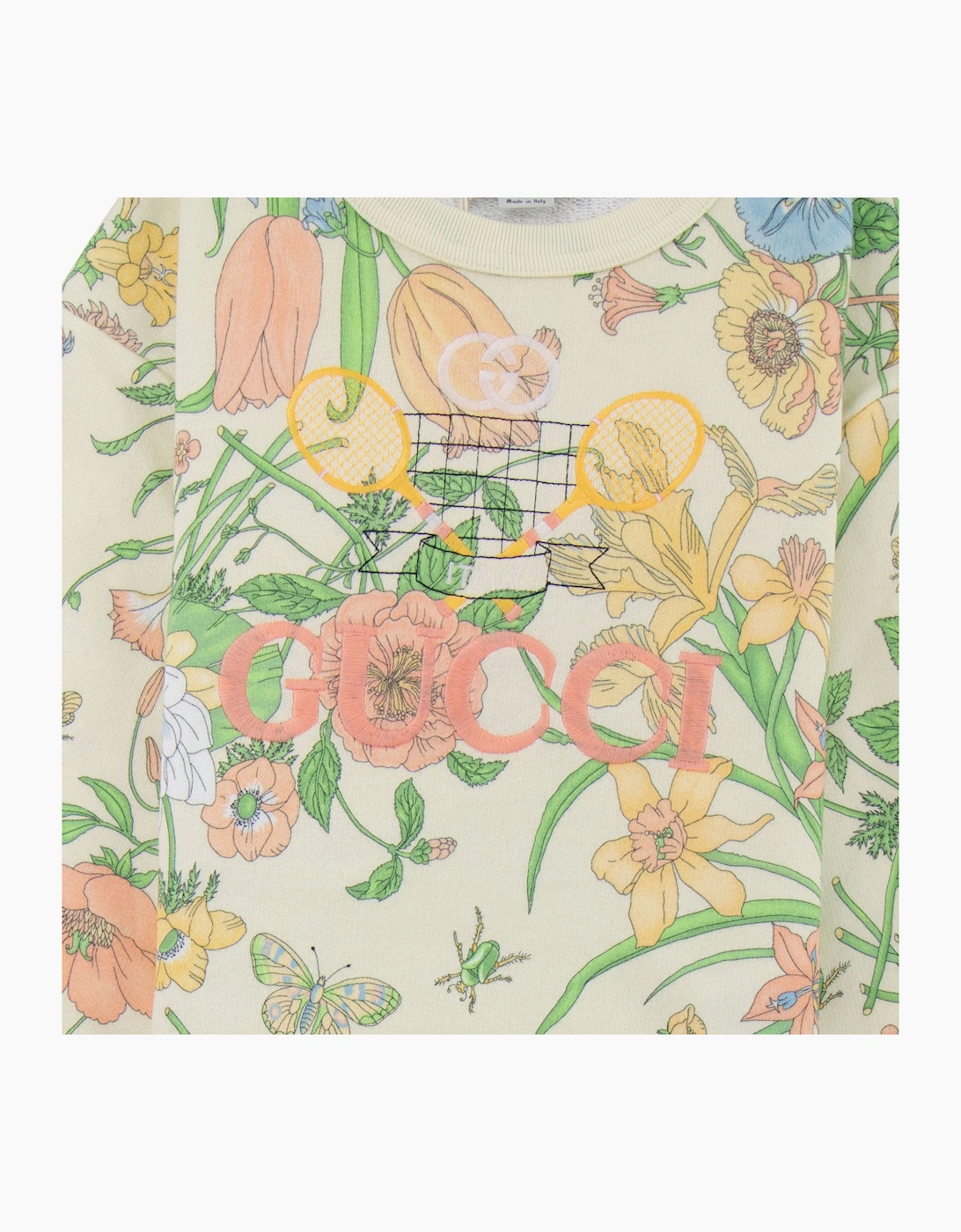 Gucci Junior Gucci Tennis Flower Sweatshirt Cream