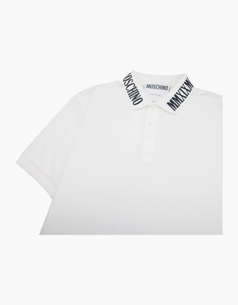 Moschino Couture Mmxix Embroidered Collar Polo White
