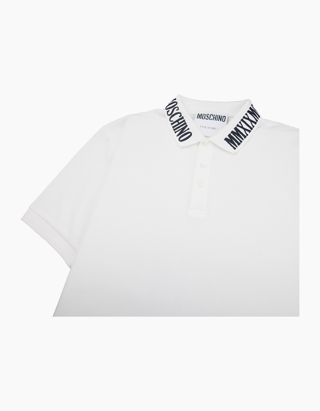 Moschino Couture Mmxix Embroidered Collar Polo White