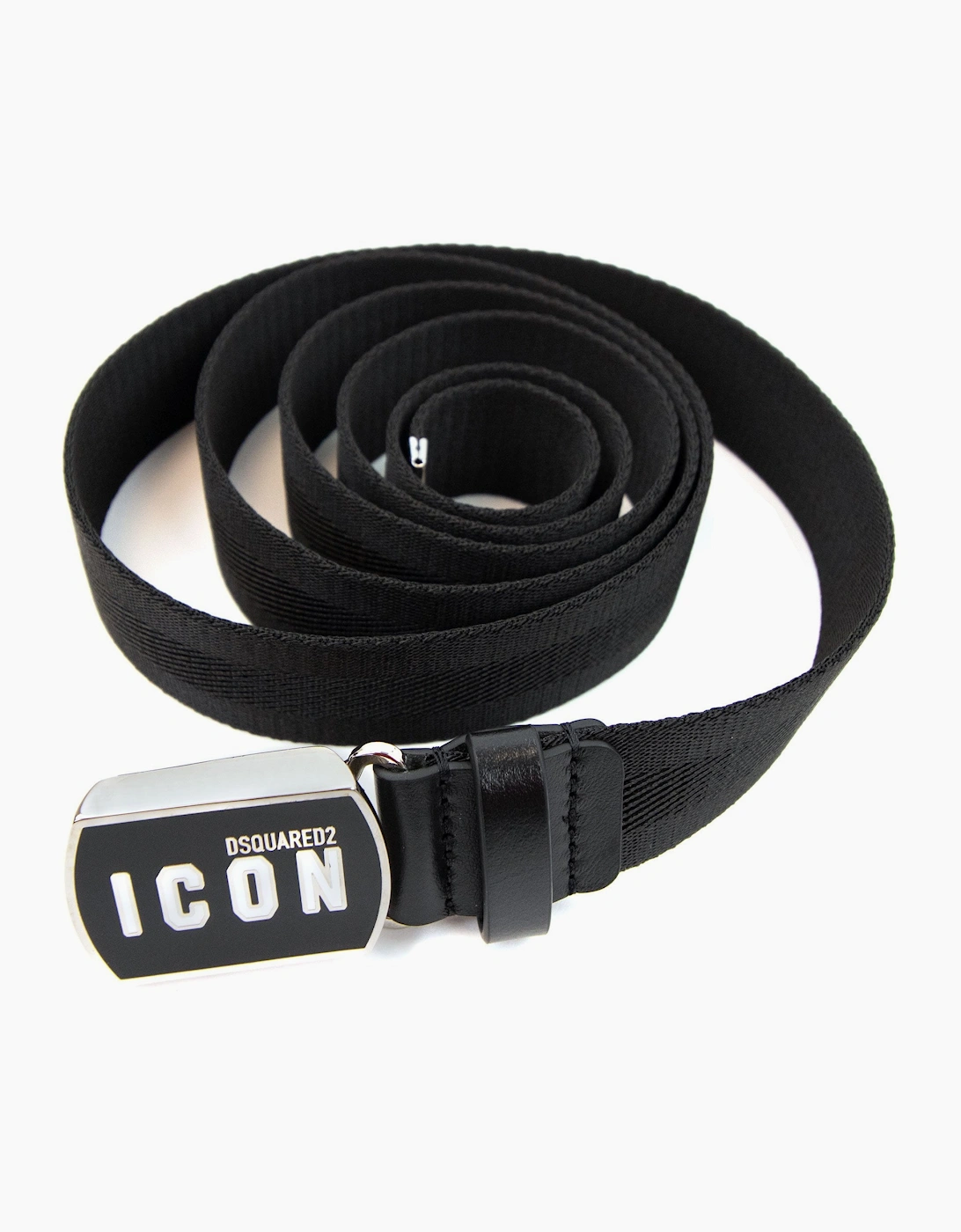 Dsquared2 Be Icon Plaque Belt Black