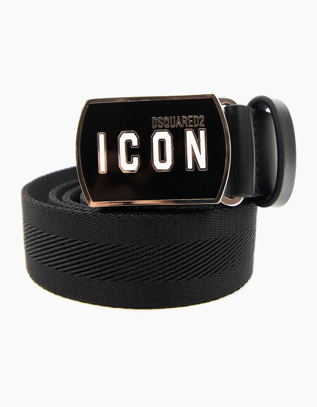 Dsquared2 Be Icon Plaque Belt Black