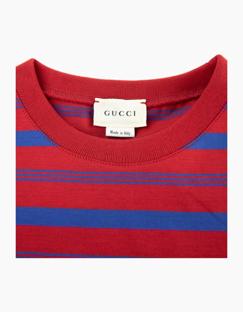 Gucci Junior Striped Logo T-shirt Red